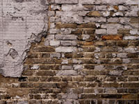derelict brick wall